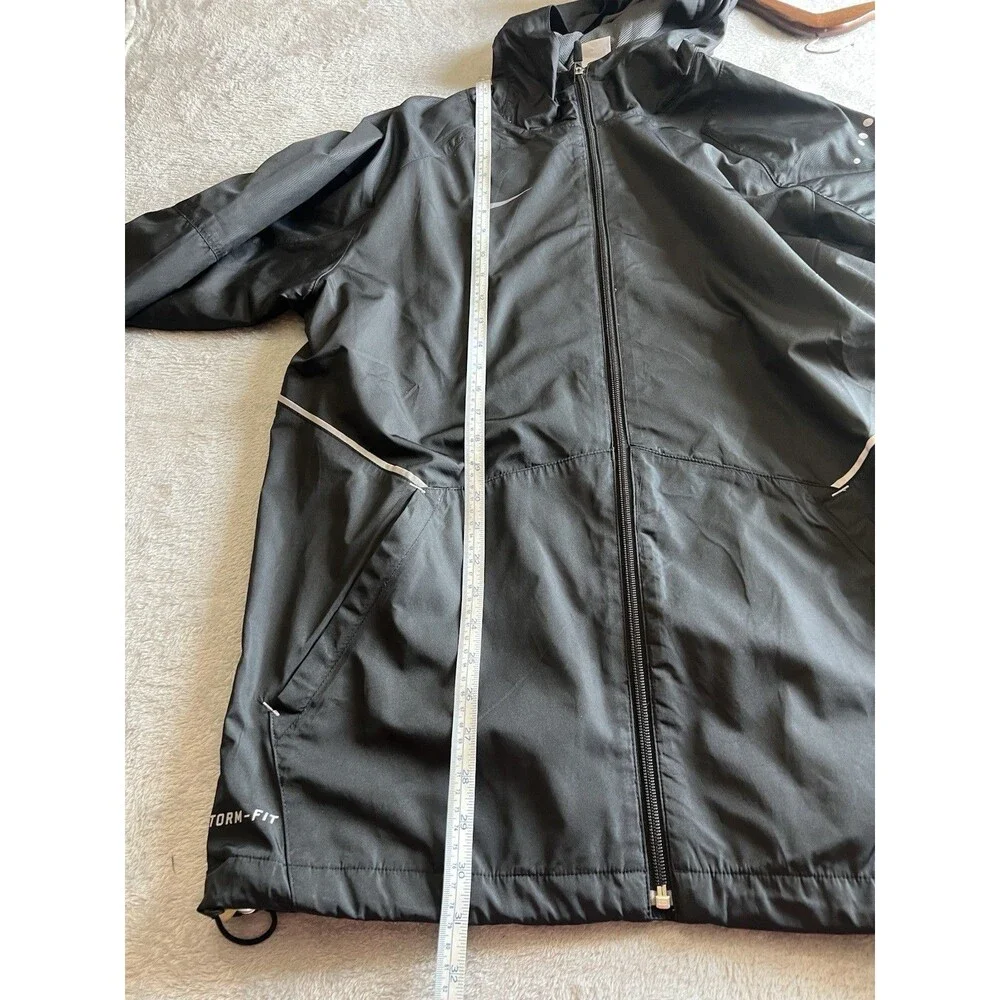 Nike Storm-FIT  Hooded Windbreaker/Rain Jacket Men’s S Black Full-Zip Reflective